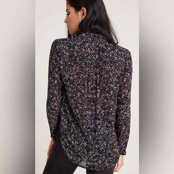 Bella Dahl Hipster Button Down Long Sleeve Rayon Blouse Womens Medium - Picture 3 of 11